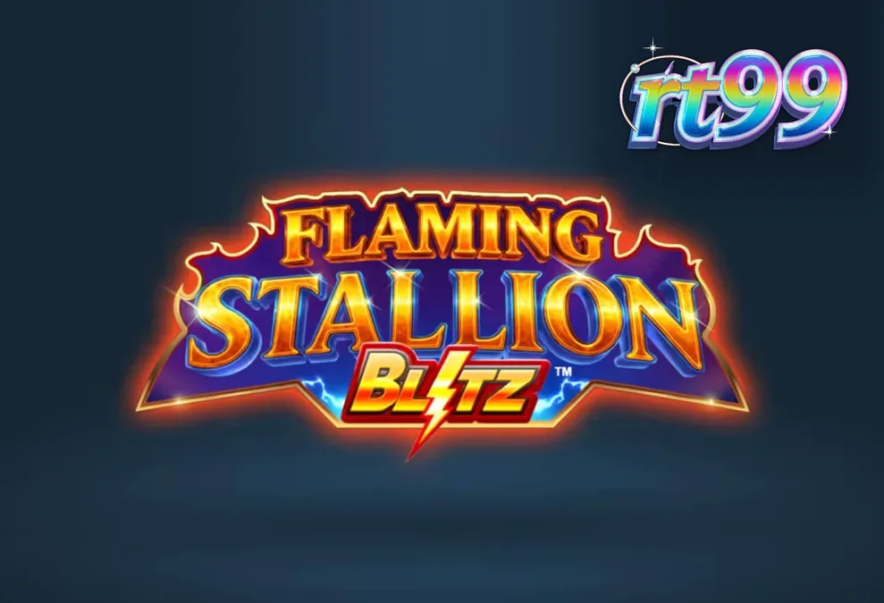 Pemandangan gurun yang membara dengan simbol Flaming Stallion di Flaming Stallion Blitz